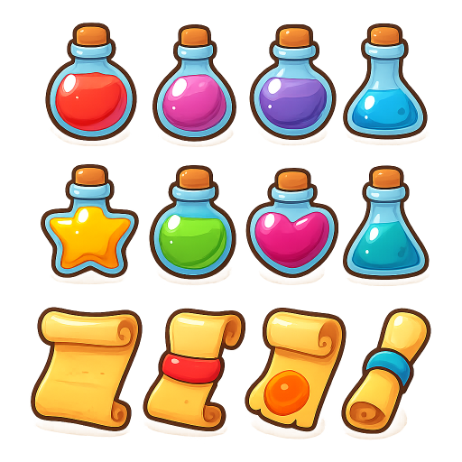 Potions & Scrolls Game Assets preview