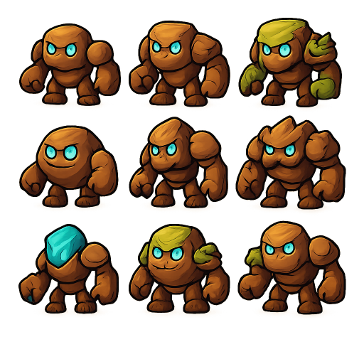 Golem Monster Game Assets preview