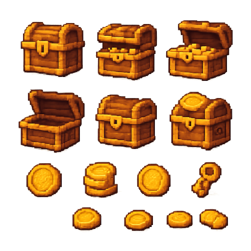 Treasure Chests & Coins Game Assets preview