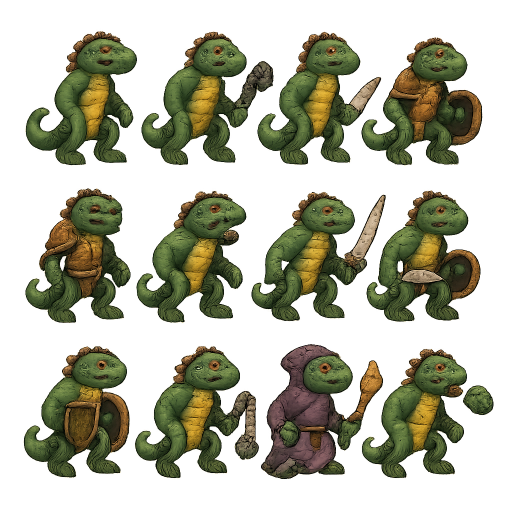Lizardman Monster Game Assets preview