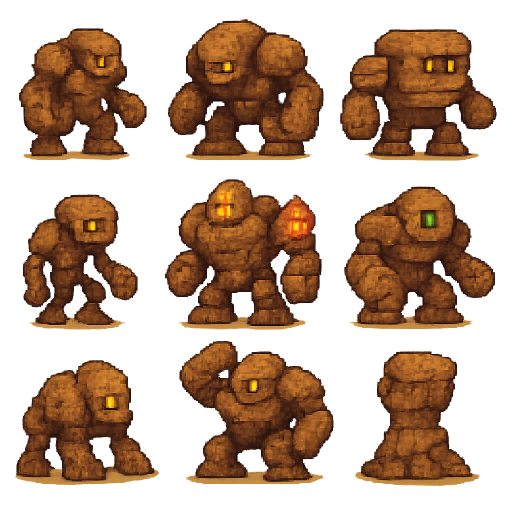 Golem Monster Game Assets preview