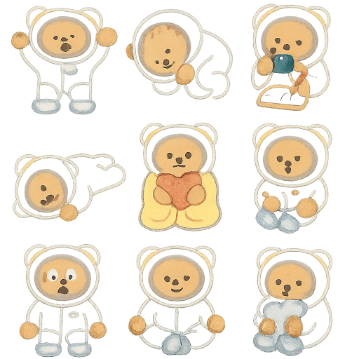 Spacesuit Bear Stickers preview