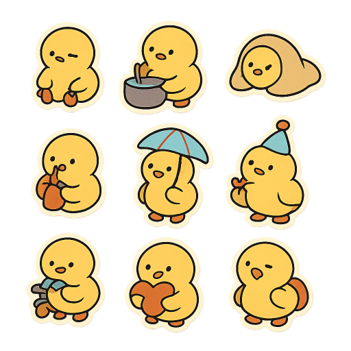 Round Chick Stickers preview