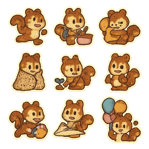 Playful Squirrel Stickers preview