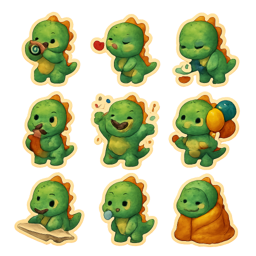 Little Dinosaur Stickers preview